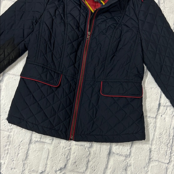 Talbots Navy Quilted Utility Jacket with Red Accents - Picture 4 of 6